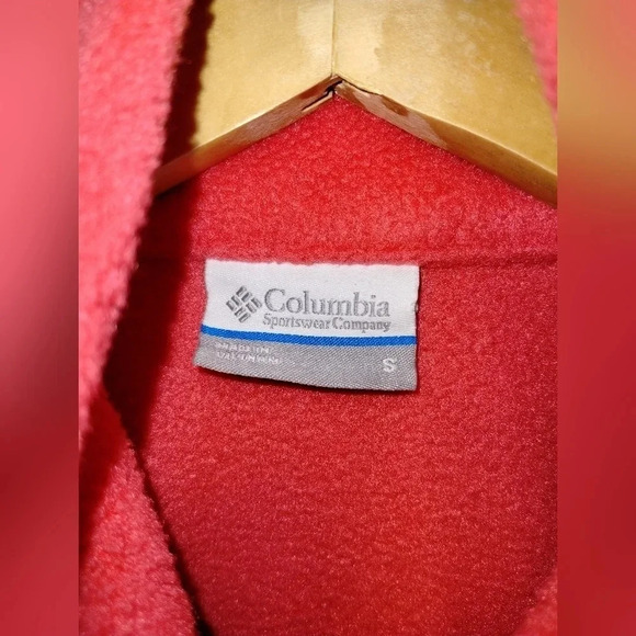 Columbia Fleece Peach Geranium Pink Zip Up Jacket size Small Performance Cozy - Picture 4 of 6